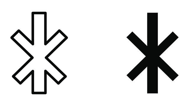Medical star of life icon with outline and solid versions