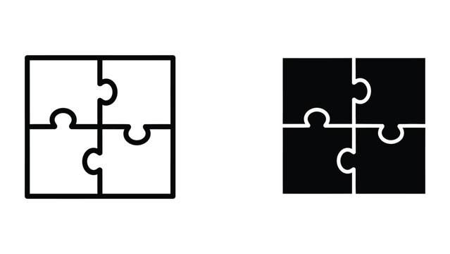 Four interlocking puzzle pieces illustration