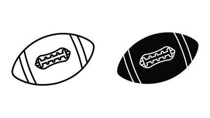Fototapeta premium American football with lace-up pattern in black and white
