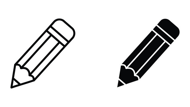 Two pencils icon with eraser and sharpener