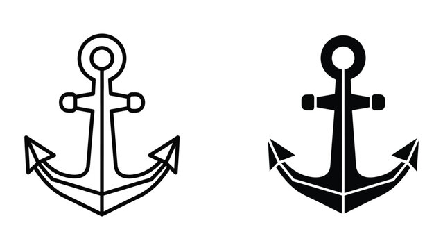 Two nautical anchors vector illustration