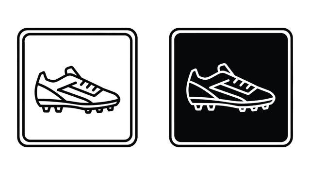 Minimalist soccer cleats icon with contrasting backgrounds