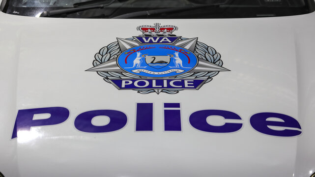 Perth, Western Australia, Australia - May 3 2026: Western Australia Police Force, WAPOL, emblem, symbol, brand, insignia on car bonnet, hood