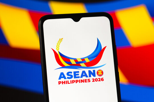 In this photo illustration, the ASEAN Philippines Chairmanship 2026 logo is seen displayed on a smartphone screen.