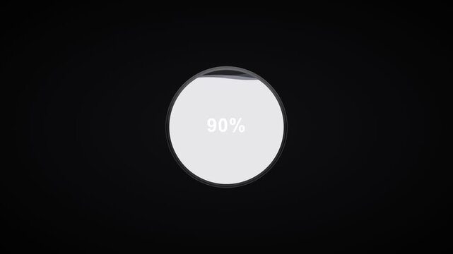 Digital Loading Animation Showing Progress from Zero to One Hundred Percent