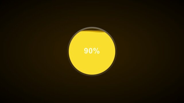 Golden Liquid Filling a Circular Progress Bar to Show Completion