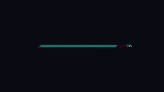 Cyberpunk Progress Bar Animation with Futuristic Neon Lines and Percentage Counter