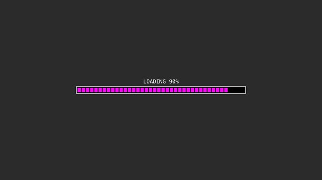 Progress Bar Loading Bar Showing Percentage Completion for Software or Application Download
