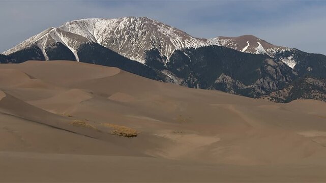 Great Sand Dunes National Park, Colorado, USA with Sangre de Cristo Mountains backdrop