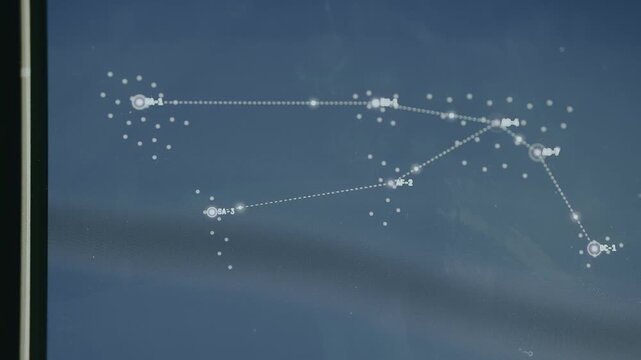 Global data network illustrating node distribution across regions