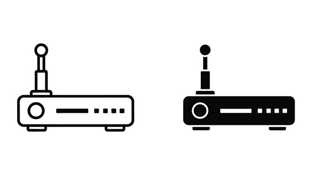 Black and white wireless router icons side by side