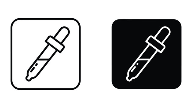 White eyedropper icon on black background
