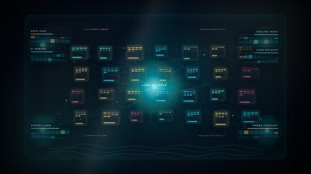 AI Data Center Energy Load Balancing with Futuristic Grid Demand Forecast Interface