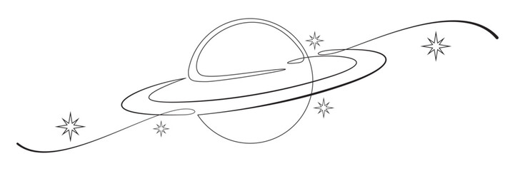 Saturn planet line art style vector 1.eps © Is