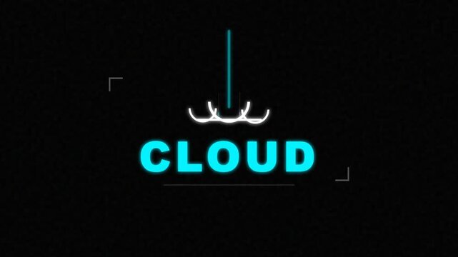 Abstract visual representation of cloud computing technology, illustrating digital data storage, network infrastructure, and online information accessibility