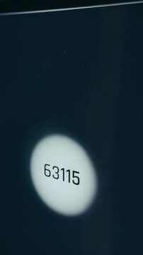 Tech-style dashboard with highlighted numeric value 63115