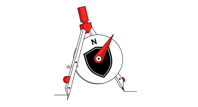 compass with protractor tool for drawing and navigation precision
