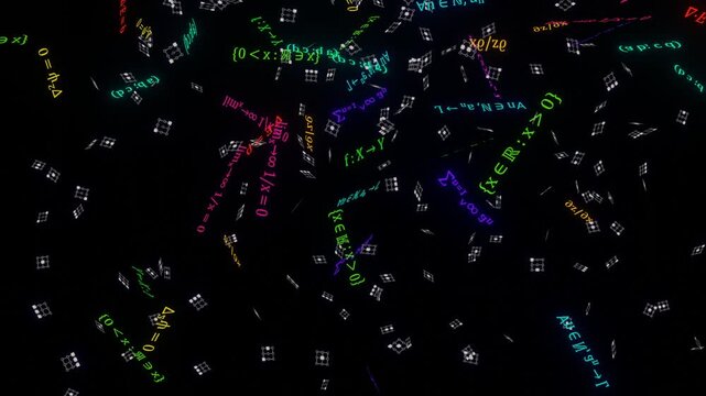10 seconds maths equations mathematics black background animation screensaver motion graphics visualizer hd video 