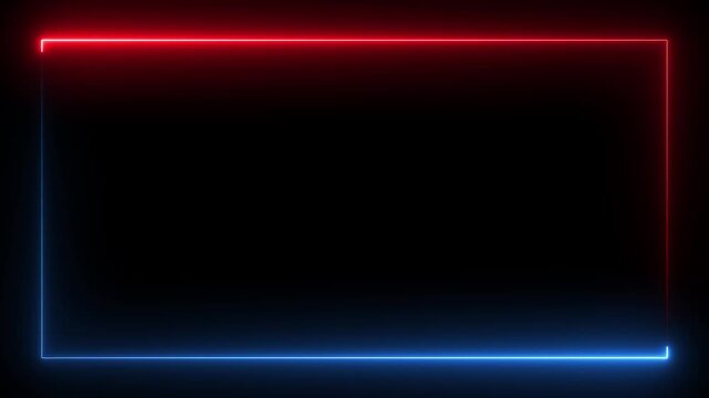 Futuristic Cyberpunk Gaming Border with Neon social media video frame. Electric Laser Glow on Black Background for Social Media and Video Overlay.