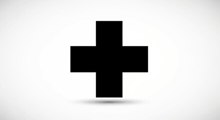 Fototapeta premium Black Cross Symbol Medical Icon.
