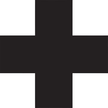 Black Cross Symbol Icon Shape.