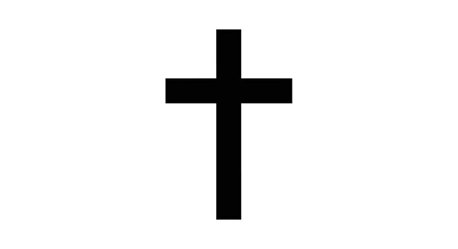 Black Cross Symbol Icon Sign.