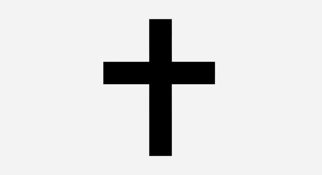 Black Cross Symbol Icon Sign.