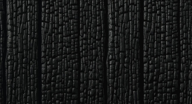 charred wood texture background black burnt tree bark