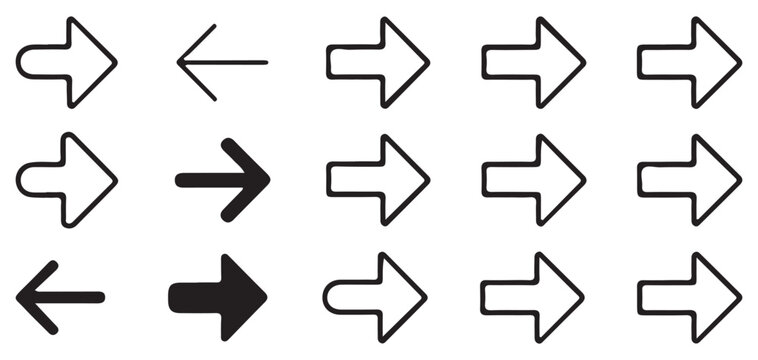 Directional signpost style arrow icons collection.  Vector Illustration Eps 10