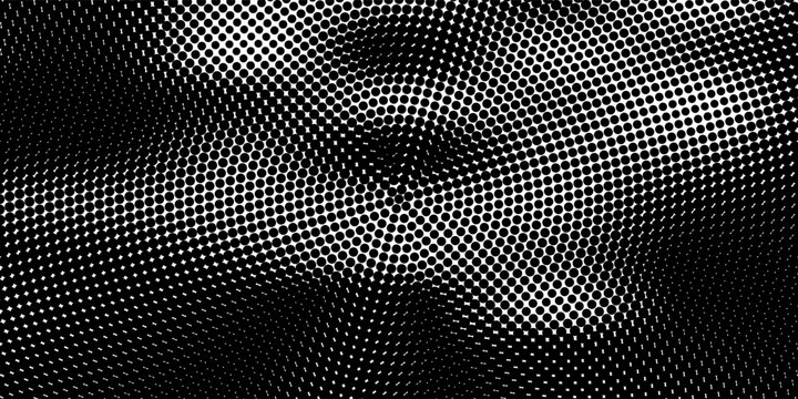 Dotted gradient halftone background. Horizontal seamless dots pattern in pop art style. Abstract modern stylish texture. Vector bacground