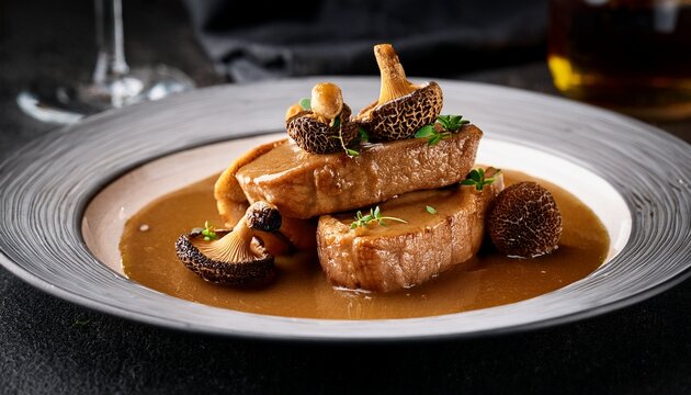 crisp caramelized sweetbreads with butter poached morels and madeira sauce precision in temperature and texture