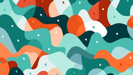 Fototapeta premium Abstract fun color pattern cartoon texture for doodle geometric background, sea foam. vector trend shape for brochure cover template design