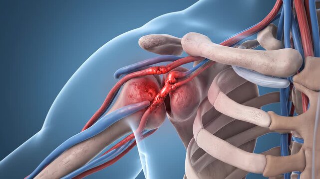 3D Medical Animation of Human Shoulder Joint Pain and Inflammation