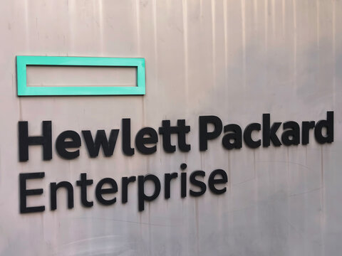 Shanghai,China-Nov.22nd 2025: Hewlett Packard Enterprise (HPE) company brand logo 