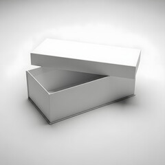 Naklejka premium Minimal White Packaging Box with Lid