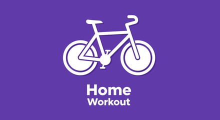 Fototapeta premium Minimalist Bicycle Home Workout Illustration With Typography On A Vibrant Background