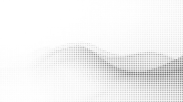 Illustration of Halftone dots gradient background texture in black and white.