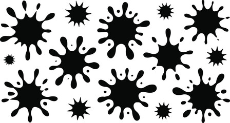 Fototapeta premium ink blot vector isolated black stains for grunge design
