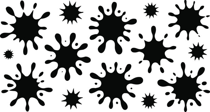 ink blot vector isolated black stains for grunge design