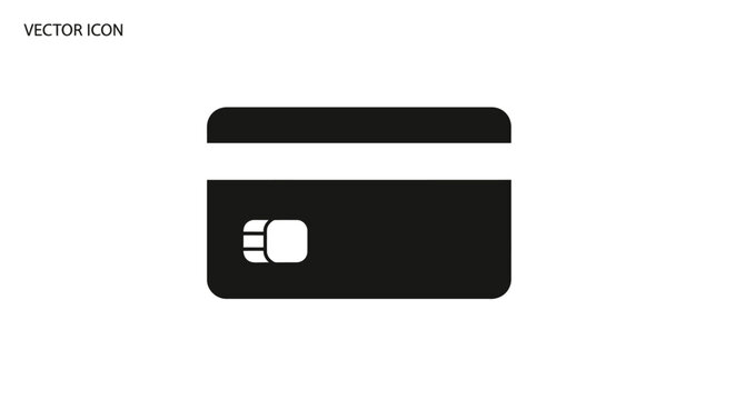 Black credit card with chip.