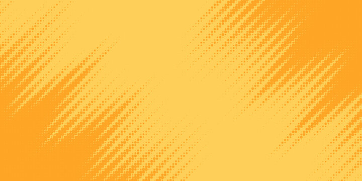 Orange and yellow background with halftone dot pattern texture. Abstract grunge pop art brush background. retro comic concept for your graphic design, banner or poster