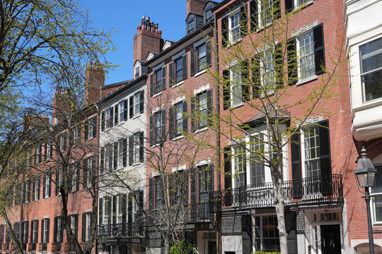 Old apartment buildings or townhouses, Beacon Hill area of Boston, Massachusetts