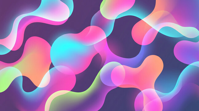Colorful Abstract Forms: A vibrant collection of fluid, abstract shapes and forms. The artwork is a mesmerizing dance of color and shape.