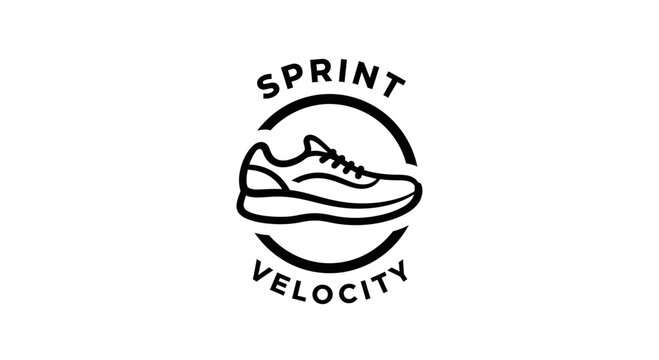 Minimalist Sneaker Logo Depicting Sprint Speed And Athletic Velocity Concept