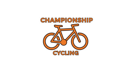 Fototapeta premium Orange Illustration Depicting Championship Cycling Race Symbol on White Background