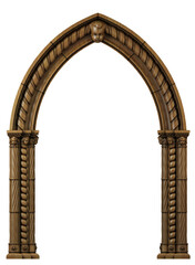 Naklejka premium Set of gothic cathedral window door elements