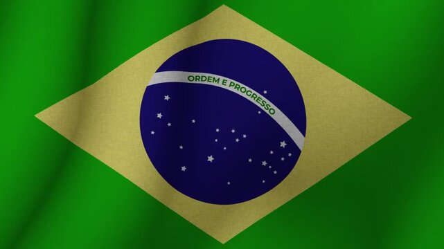 The flag of Federative Republic of Brazil. The evolving Brazil flag in 3d format. 1080p HD animation for presentation