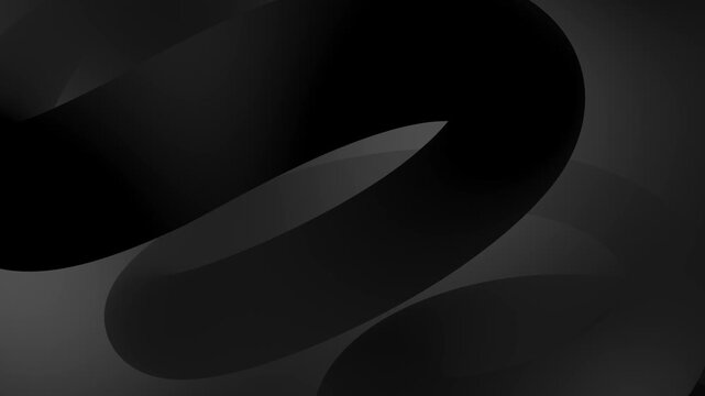 Dark grey abstract animation background, 3D wave squiggle modern visual