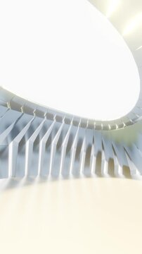 Futuristic architecture background rotating interior round podium 3d animation