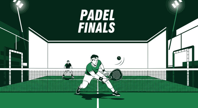 Padel Finalists Playing With Professionalism And Athleticism On The Court
